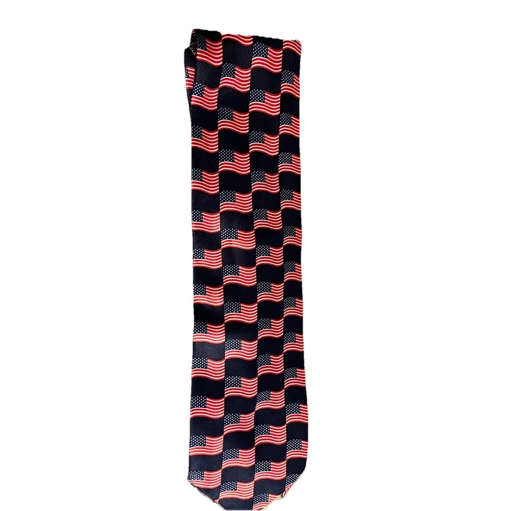 Bergamo New York Tie Men's American Flag Patriotic GUC